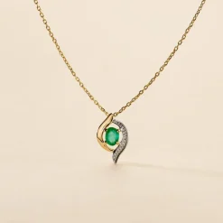 Collier Lydia Or Jaune Emeraude