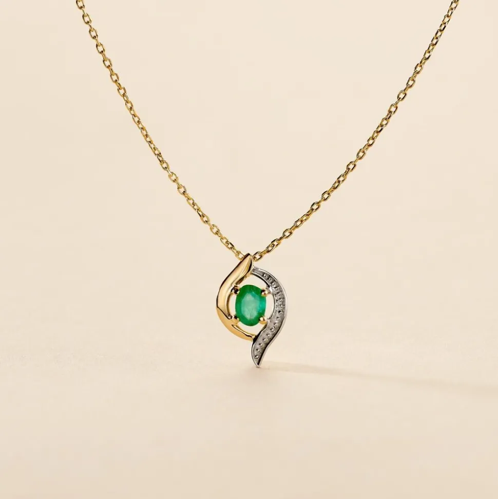 Collier Lydia Or Jaune Emeraude