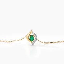 Collier Lydia Or Jaune Emeraude