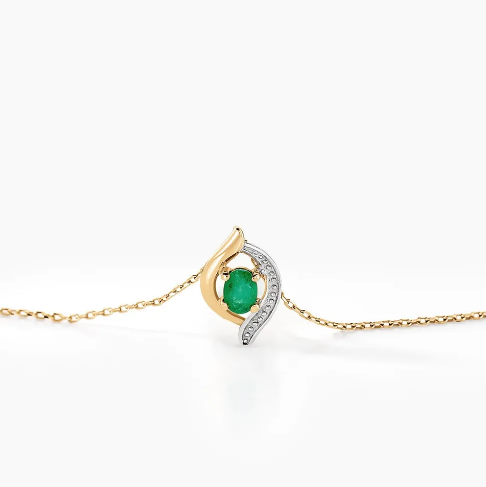 Collier Lydia Or Jaune Emeraude