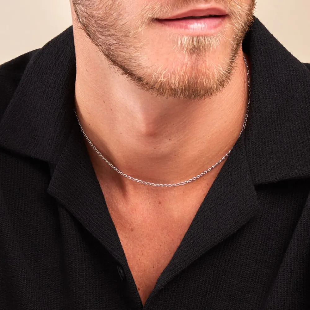 Marc Orian Colliers Fantaisie|Colliers > Collier Maille Nuncio Argent Blanc