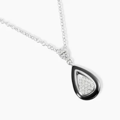 Collier Marina Cera Argent Blanc Céramique Et Oxyde De Zirconium