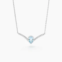 Marc Orian Colliers|Colliers Avec Pierres > Collier Marlene Or Blanc Topaze Et Oxyde De Zirconium
