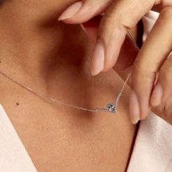 Marc Orian Colliers|Colliers Avec Pierres > Collier Marlene Or Blanc Topaze Et Oxyde De Zirconium