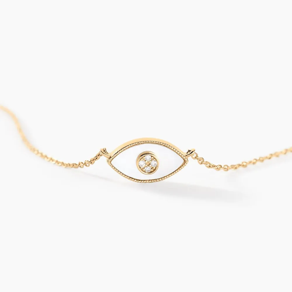 Marc Orian Colliers|Colliers Avec Pierres > Collier Matiasma Or Jaune Nacre Diamant or jaune nacre blanc