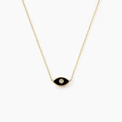 Marc Orian Colliers|Colliers Avec Pierres > Collier Matiasma Or Jaune Onyx Diamant or jaune onyx noir