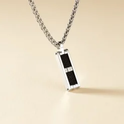Collier Messy Acier Blanc