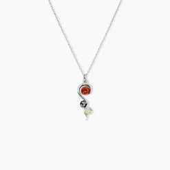 Collier Murriel Argent Blanc Ambre