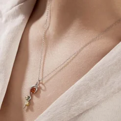Collier Murriel Argent Blanc Ambre