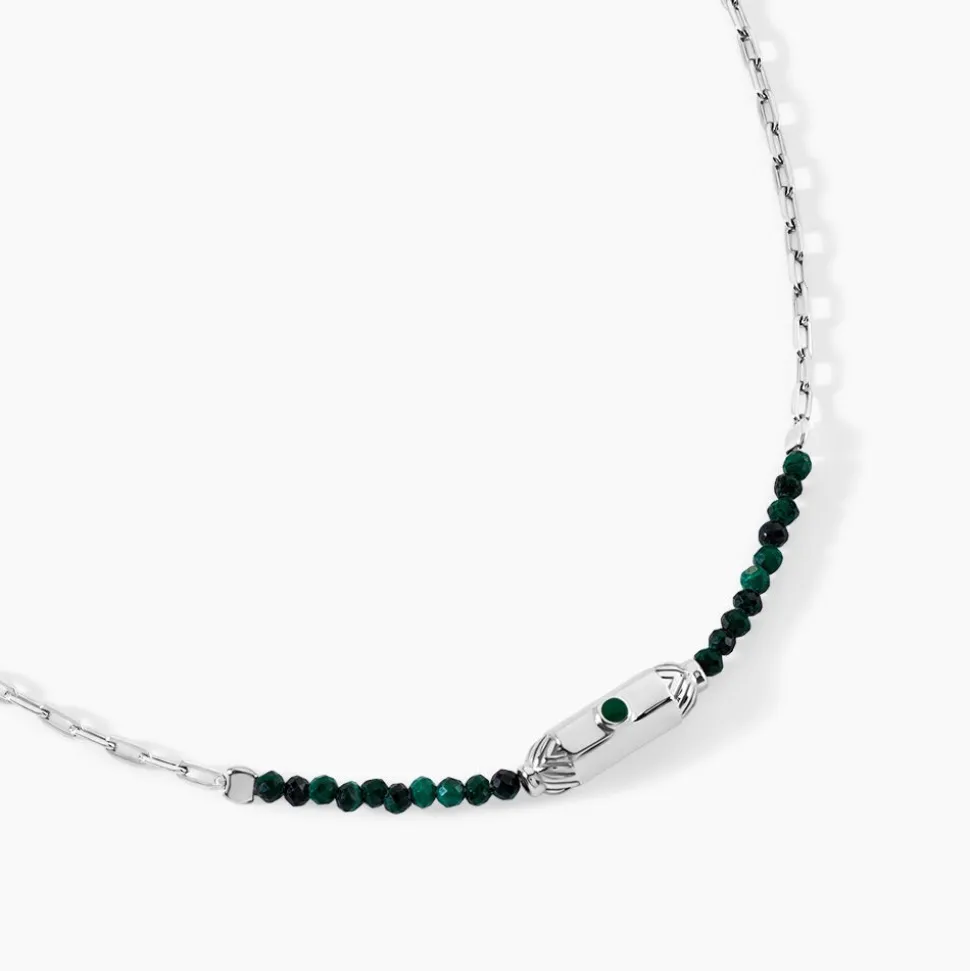 Collier Mystic Argent Blanc Malachite