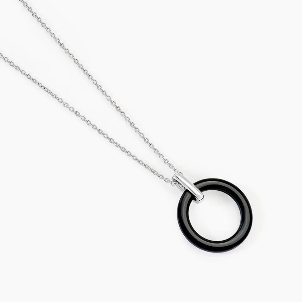 Collier Natacha Cera Argent Blanc Céramique Et Oxyde De Zirconium