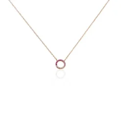 Collier Neptunus Argent Rose Oxyde De Zirconium