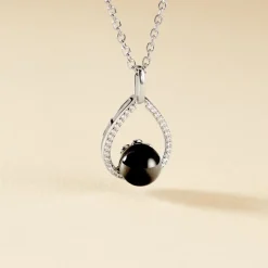 Collier Nerea Argent Blanc Céramique Et Oxyde De Zirconium