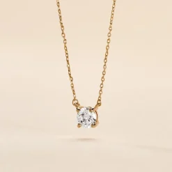 Collier Nilay Plaque Or Doré Oxyde De Zirconium