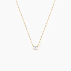 Collier Nilay Plaque Or Doré Oxyde De Zirconium