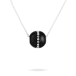 Collier Nina Cera Argent Blanc Strass Et Céramique