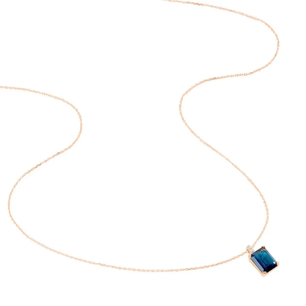 Marc Orian Colliers|Colliers Avec Pierres > Collier Noee Or Rose Topaze Et Oxyde De Zirconium