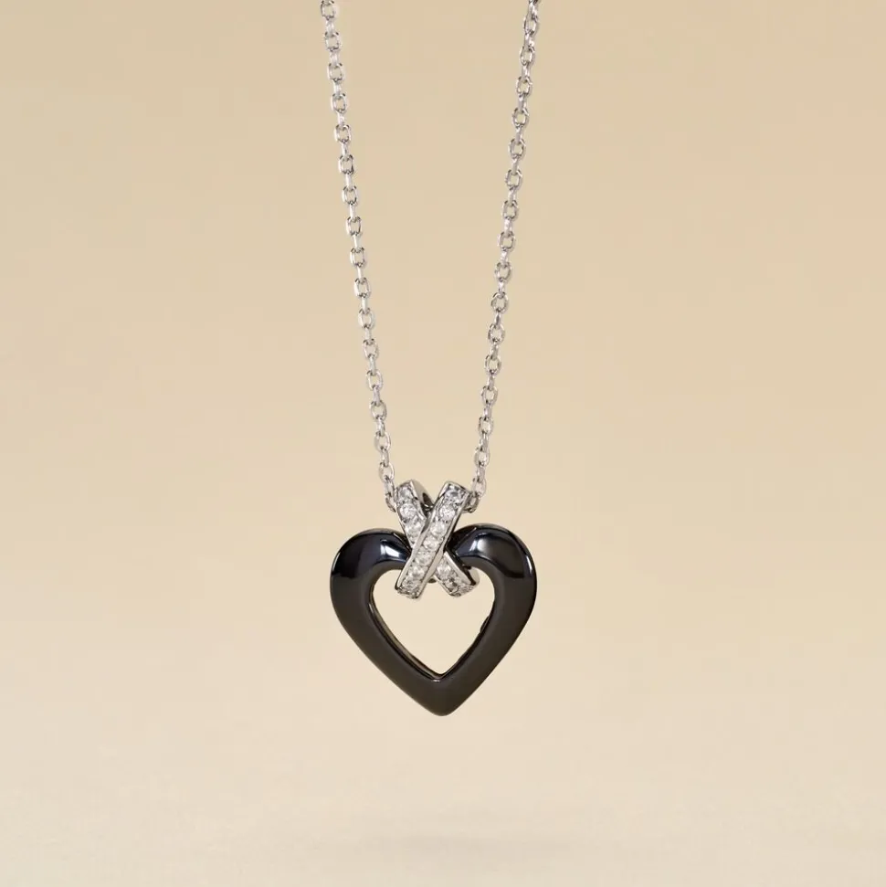 Collier Nolwen Argent Blanc Céramique Et Oxyde De Zirconium