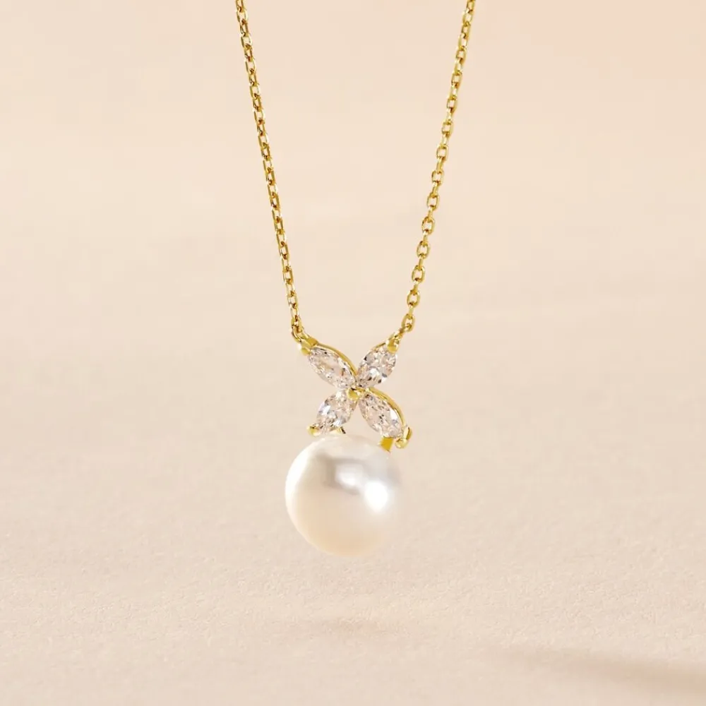 Marc Orian Colliers|Colliers Avec Pierres > Collier Norah Or Jaune Perle De Culture Et Oxyde De Zirconium