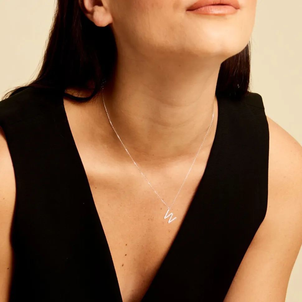 Collier Oran Or Blanc Diamant