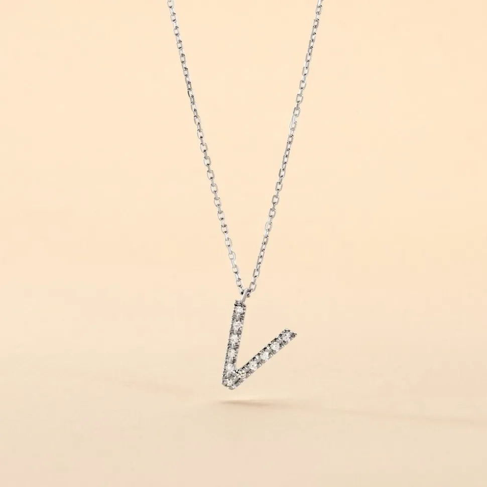 Collier Oran Or Blanc Diamant