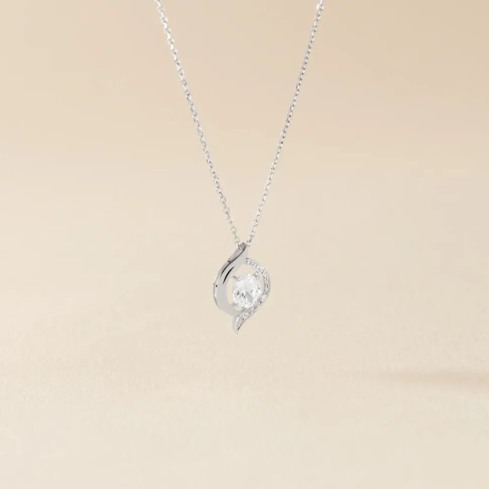 Collier Or Blanc Lydia Oxydes De Zirconium