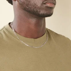 Marc Orian Colliers|Chaines Homme > Collier Or Blanc Maille Alternée 1/3