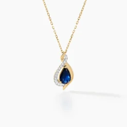 Marc Orian Colliers|Colliers Avec Pierres > Collier Or Jaune Angelika Saphir