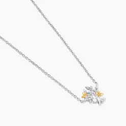 Collier Or Jaune Argent Blanc Oxyde De Zirconium