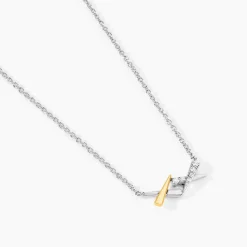 Collier Or Jaune Argent Blanc Oxyde De Zirconium