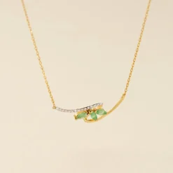 Marc Orian Colliers|Colliers Avec Pierres > Collier Or Jaune Caetlin Emeraude Diamants