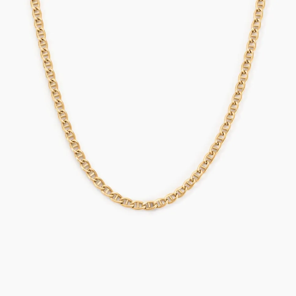 Collier Or Jaune Capucin Maille Marine