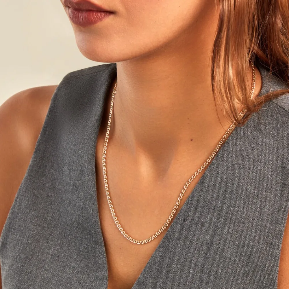 Marc Orian Colliers|Colliers Femme > Collier Or Jaune Capucin Maille Marine