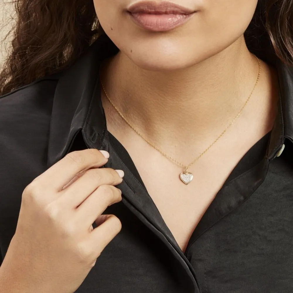 Marc Orian Colliers|Colliers Cœur > Collier Or Jaune Davie Oxyde De Zirconium