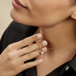 Marc Orian Colliers|Colliers Cœur > Collier Or Jaune Davie Oxyde De Zirconium