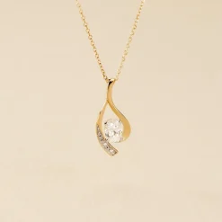 Marc Orian Colliers|Colliers Avec Pierres > Collier Or Jaune Sagesse Oxydes De Zirconium or jaune oxyde