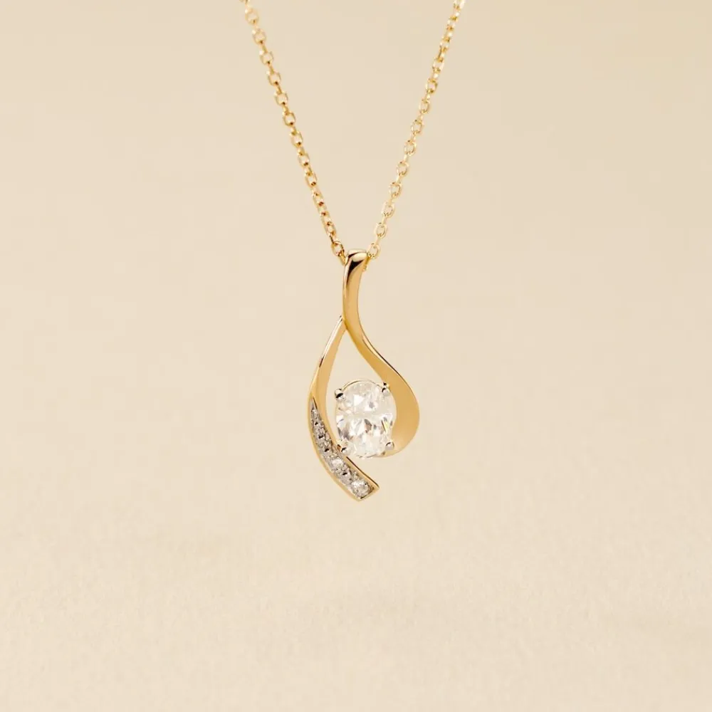 Marc Orian Colliers|Colliers Avec Pierres > Collier Or Jaune Sagesse Oxydes De Zirconium or jaune oxyde