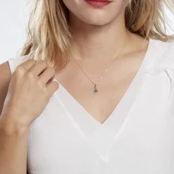 Marc Orian Colliers|Colliers Avec Pierres > Collier Or Jaune Sagesse Topaze Oxydes De Zirconium or jaune topaze london blue