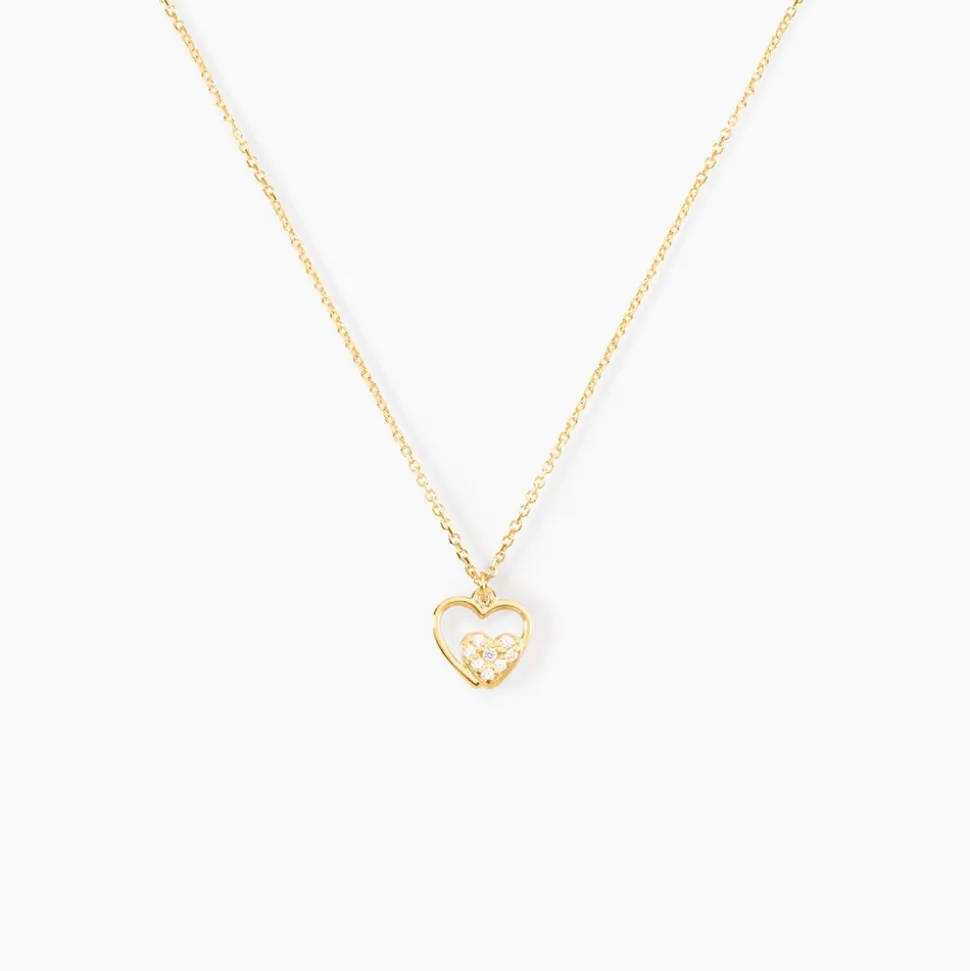 Collier Or Jaune Saponaire Oxydes De Zirconium