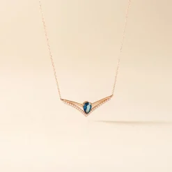 Marc Orian Colliers|Anniversaire De Mariage > Collier Or Rose Gaelle Topaze Oxydes De Zirconium