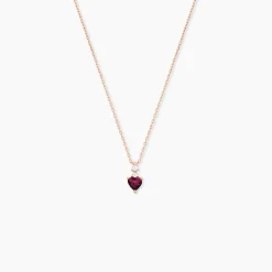 Marc Orian Colliers Cœur|Colliers > Collier Or Rose Samanta Rhodolite