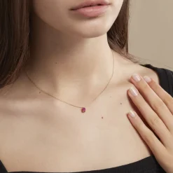 Collier Ovale Or Jaune Rubis