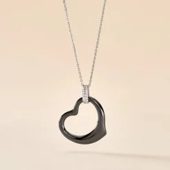 Collier Pam Argent Blanc Céramique Et Oxyde De Zirconium