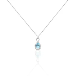 Marc Orian Colliers|Colliers Avec Pierres > Collier Passion Or Blanc Topaze Et Oxyde De Zirconium