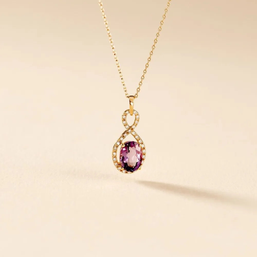 Marc Orian Colliers|Colliers Avec Pierres > Collier Passion Or Jaune Amethyste Et Oxyde De Zirconium