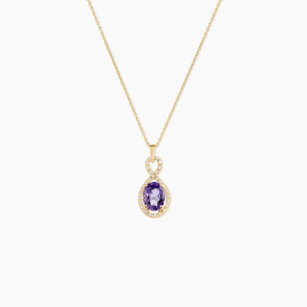 Marc Orian Colliers|Colliers Avec Pierres > Collier Passion Or Jaune Amethyste Et Oxyde De Zirconium