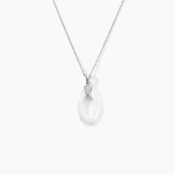 Collier Peer Argent Blanc Oxyde De Zirconium