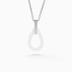 Collier Peer Argent Blanc Oxyde De Zirconium
