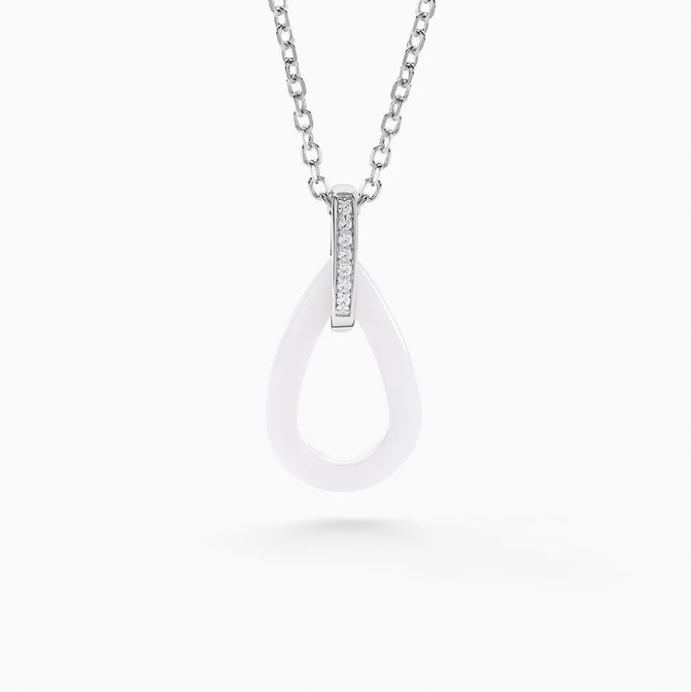 Collier Peer Argent Blanc Oxyde De Zirconium