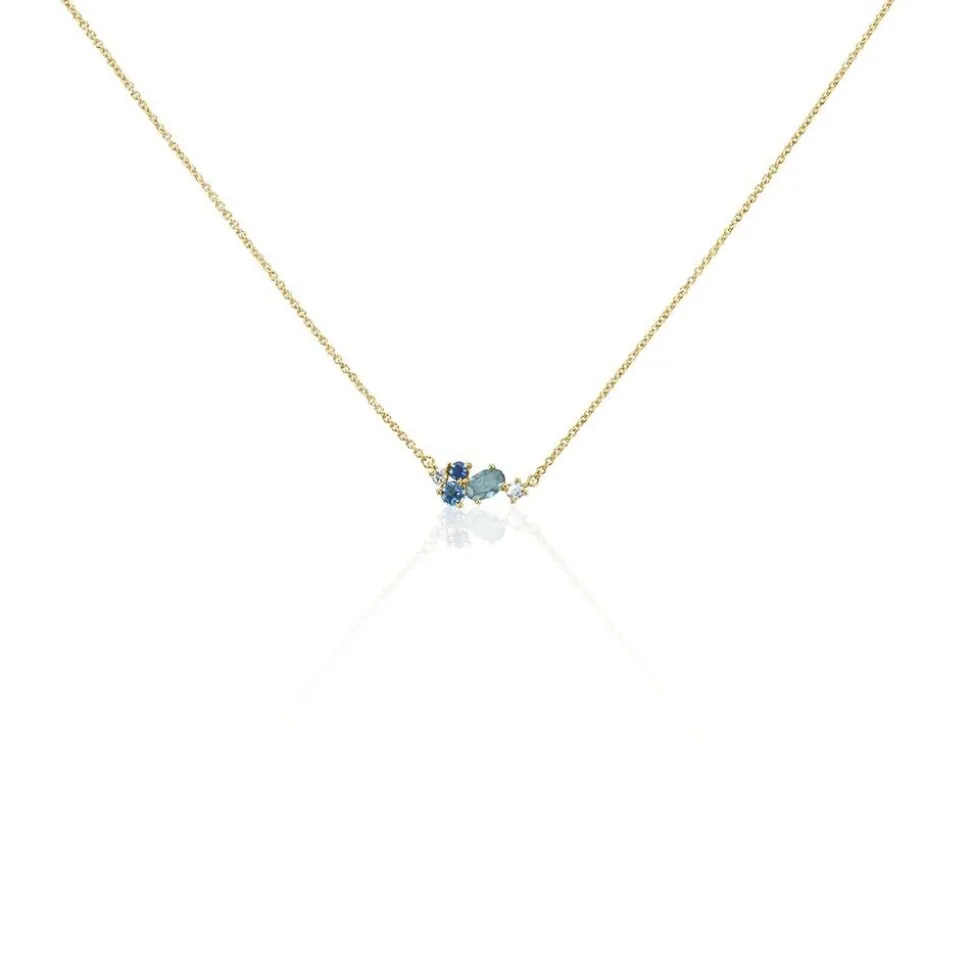 Collier Plaqué Or Era Pierre De Synthèse